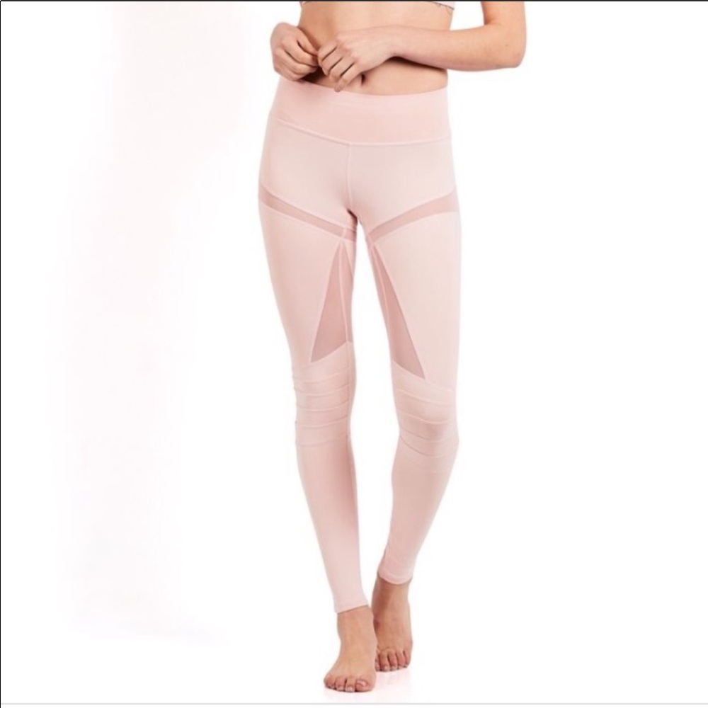 Beloforte Pink leggings with mesh detail